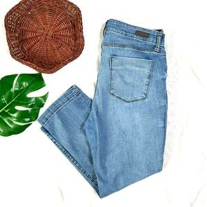 Kut From The Kloth High Rise Cropped Straight Leg Medium Wash Denim Jean Sz 12